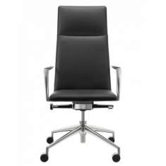 Design Chefsessel Leder schwarz Kopfstütze, Nackenstütze Bürodrehstühle mit Armlehnen Brunner, fina soft Bürodrehstuhl