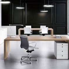 Exklusiver Chefschreibtisch eklusive Direktionseinrichtung Bürotisch Holz Konferenztisch Büromöbel, Fantoni, MultipliCEO