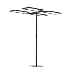 LED Stehleuchten dimmbar Stehleuchte modern Büroleuchte schwarz Waldmann Yara.quadH