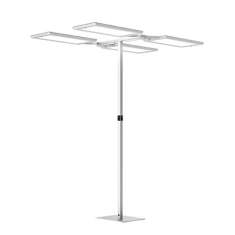 LED Stehleuchten dimmbar Stehleuchte modern Büroleuchte silbermetallic Waldmann Yara.quadH