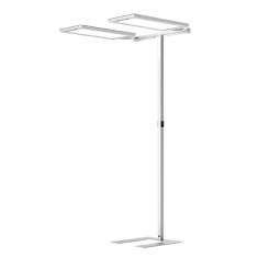 LED Stehleuchten dimmbar Stehleuchte modern Büroleuchte silbermetallic Waldmann Yara.doubleU