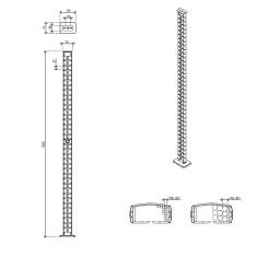 technisches Bild Kabelführungen Dataflex Addit Kabelführung Sitz-Steh 130 cm Set – Schreibtisch 469