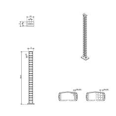 technisches Bild Kabelführungen Dataflex Addit Kabelführung 82 cm - Schreibtisch 459