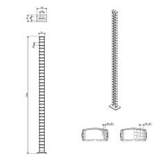 technisches Bild Dataflex Addit Kabelführung Sitz-Steh 130 cm – Schreibtisch 479