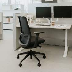 Bürostuhl schwarz Bürodrehstuhl moderne Bürostühle mit Armlehnen Netzgewebe Haworth Nia