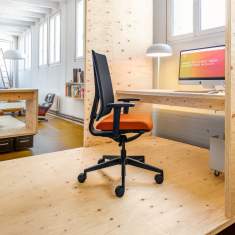 Drehstuhl orange Büro Drehstühle Bürostuhl Netzgewebe Girsberger Yanos Flex