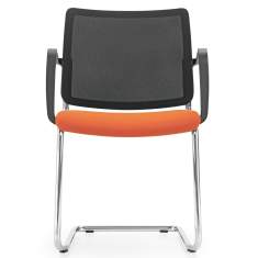 Freischwinger Besucherstühle orange Konferenzstühle Netzgewebe Konferenzstuhl Girsberger, Yanos Besucherstuhl