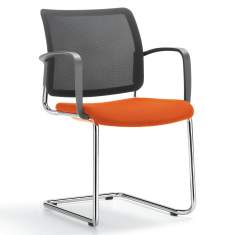 Freischwinger Besucherstühle orange Konferenzstühle Netzgewebe Konferenzstuhl Girsberger, Yanos Besucherstuhl