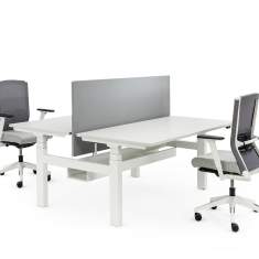 Elektrisch höhenverstellbarer Schreibtisch weiß Schreibtische ergonomisch Büromöbel, HAWORTH, Lyft
Doppelarebitsplatz