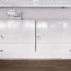 Doppelwandtafel mit Ultrakurzdistanzbeamer Interaktive Boards/Tafeln, Hunziker, Interaktive Tafel Modell 128PIB