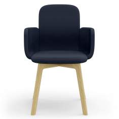 Besucherstuhl Holz Sessel Lounge Besucherstühle dunkelblau Viasit Lirix
