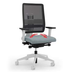 Bürostuhl grau Büro Drehstuhl mit Armlehnen Drehstühle Netzgewebe Viasit Toleo Move Netzrücken