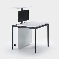 Schreibtisch Bildschirmtisch modern Büromöbel Schreibtische schwarz Zemp, QUATTRO C1 Screen - Lift