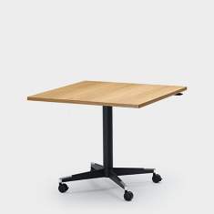 Konferenztische fahrbar Rolltisch Holz Säulentisch rechteckig Zemp, STELE LIFT 75K
höhenverstellbar