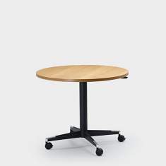 Konferenztische fahrbar Rolltisch Holz Säulentisch rund Zemp, STELE LIFT 75K
höhenverstellbar