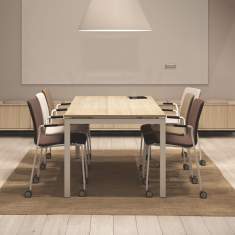 Besucherstuhl Holz Besucherstühle schwarz Cafeteria Stuhl stapelbar Konferenzstühle mit Rollen Kinnarps Nilo