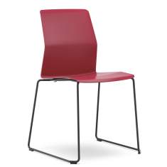 Besucherstuhl ohne Armlehnen Besucherstühle rot Konferenzstühle Cafeteria Stühle Kuffengestell Kinnarps Leia