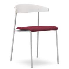 Besucherstuhl weiss rot Konferenzstühle Holzschale Cafeteria Stühle Besucherstühle Kinnarps, Riff